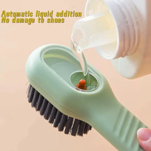 Liquid Press Shoe Brush with Soft Fur for Cleaning