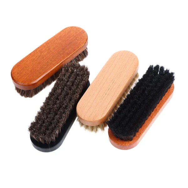 Horse Hair Shoe Brush for Leather Care & Polishing - Image 3