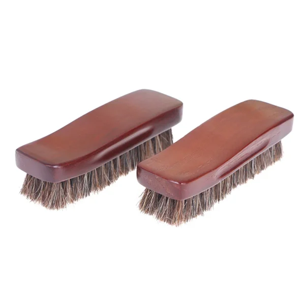 Shoe Brush with Natural Wood Bristle for Polishing